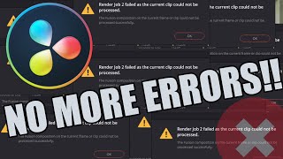 DaVinci Resolve rendering issues fix render job failed as the current clip could not be processed [upl. by Oinotla]