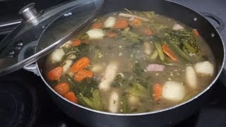 How To Make Haitian Bouillon  Vegetable Soup [upl. by Hartmann]