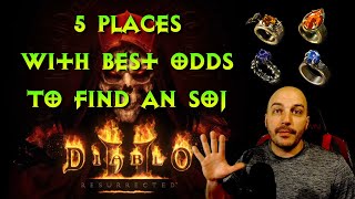 Diablo 2 Resurrected  Find Stone of Jordan FAST 5 Places with Best Drop Odds SOJ [upl. by Shari48]