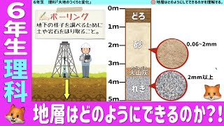 〈6年理科 大地のつくりと変化①〉地層はどのようにできるのか？！ [upl. by Retsevlys]