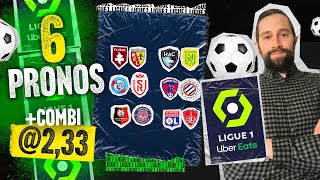 Pronostic foot Ligue 1  Nos 6 pronos du weekend Lens Rennes Lyon Brest Nantes   Combi 233 [upl. by Fita]