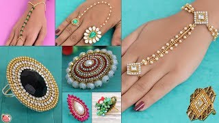 10 How to Make Finger Ring  Party wear DIY Handmade [upl. by Brawley613]