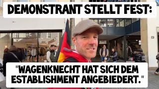 Demonstrant stellt fest quotDas BSW ist die jüngste Altparteiquot Demo Bielefeld steht auf am 05102024 [upl. by Gierc]