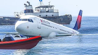 CRASHING Into The WATER in GTA 5 Flight Simulator [upl. by Lenad]