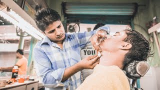 The Indian Barber Shave and Head Massage Delhi India [upl. by Llenehs896]