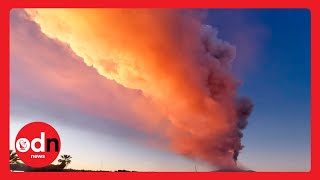 Mount Etnas Spectacular Eruption Leaves Surrounding Villages Covered in Ash [upl. by Josee]