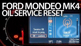 Ford Mondeo MK4 reset service oil reminder inspection maintenance [upl. by Bigod7]