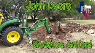 John Deere 1025R 2025R Tractor 260B Backhoe Use and Review [upl. by Ainedrag236]