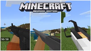 Top 3 Gun AddonsMods For Minecraft BedrockPocket Edition [upl. by Keefer]