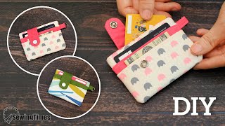 Easy DIY Slim Card Wallet  5 Card Holder Sewing Tutorial sewingtimes [upl. by Bulley]