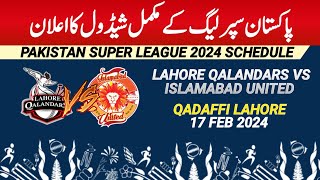 PSL 2024  PSL 2024 complete Schedule Date Time amp Venue  PSL 9 Schedule  Ad sports [upl. by Yerocal]