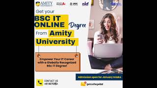 Amity University January Intake  Online Degree Programs  BBA BAJMC BCA BA BCOM BSC MA MBA [upl. by Pavlish914]