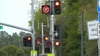 No Turn Arrow Blank Out LED Signals At Railroad Crossings Near Intersections [upl. by Alodi160]