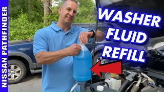 How To Refill Windshield Washer Fluid 20132020 Nissan Pathfinder [upl. by Chappie]