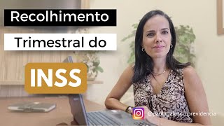 RECOLHIMENTO TRIMESTRAL DO INSS [upl. by Philemol]