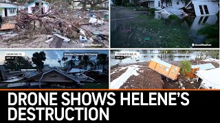 Drone Footage Shows Hurricane Helenes Destruction [upl. by Almita]