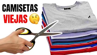 3 IDEAS FÁCILES DE RECICLAR CAMISETAS VIEJAS  TRANSFORMAR ROPA [upl. by Nuahsed]