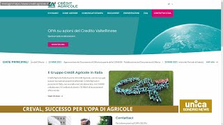 Creval successo per lOpa di Agricole [upl. by Dido]