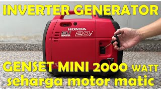 Genset HONDA EU20i silent inverter generator set japan made 2000 watt EU 20 i 10 i 22 mini portable [upl. by Encratia]