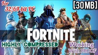 30 MB Download Fortnite 3264bit PC  Highly Compressed  Working with PROOF [upl. by Anos]