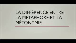 la différence entre métonymie et métaphore [upl. by Long]