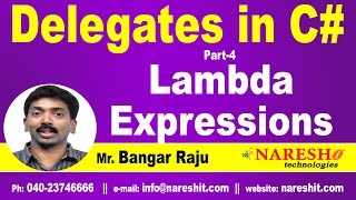 Lambda Expressions in C  Delegates Part 4  CNET Tutorial  Mr Bangar Raju [upl. by Genesa]