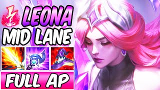 FULL AP LEONA MID GAMEPLAY  CRYSTALIS MOTUS LEONA  New Build amp Runes  League of Legends [upl. by Duggan]