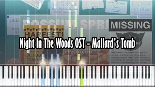 Night In The Woods OST  Mallards Tomb  Piano Tutorial  Synthesia [upl. by Baily]