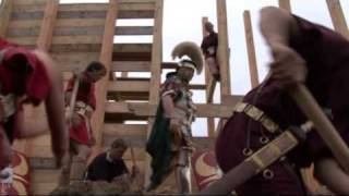 Roman legionaries build fortress wall [upl. by Darcee346]