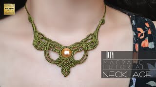 Macrame necklacemacrame necklace tutorialpart 1Diy [upl. by Mayeda]