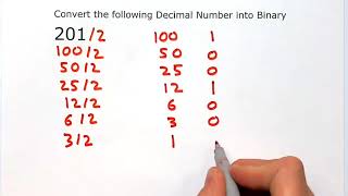 Convert from Decimal to Binary Method 2 Dividing By Two [upl. by Drofkcor]