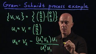 GramSchmidt process example  Lecture 20  Matrix Algebra for Engineers [upl. by Valtin]