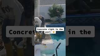 CONCRETE Spills in POOL Is this pool RUINED shorts poolbuilder failsvideo [upl. by Hurwit568]