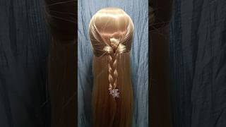 Elegant😍and simple hairstyle tutorial for girls🥰leaf hairstyle viralvideoytshortsshortshairstyle [upl. by Coffey]