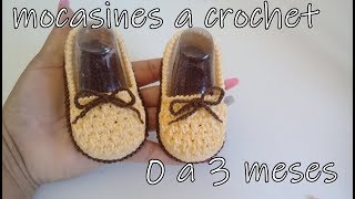 Mocasines tejidos a crochet para bebe en punto garbanzo [upl. by Andie958]