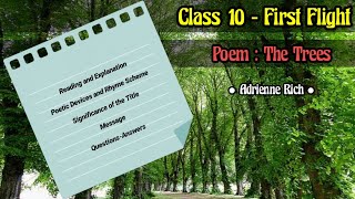 Class 10 First Flight  Poem  The Trees [upl. by Magnus769]