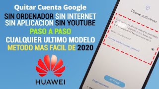 Cualquier Modelo  Quitar Cuenta Google Huawei  Ultimo Metodo [upl. by Anividul429]