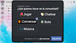 😲¡Habilitar NUEVO SISTEMA de ROLES con PREGUNTAS Discord Autoroles [upl. by Ainafetse]