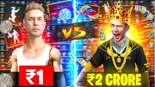 ₹ 1 VS ₹ 1 Crore Free Fire ID [upl. by Denyse168]