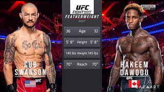 CUB SWANSON VS HAKEEM DAWODU FULL FIGHT UFC FIGHT NIGHT [upl. by Ardnek834]