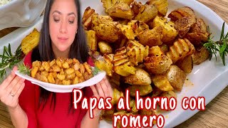 Papas al horno crocantes y doraditas al romero y limón [upl. by Welcome]