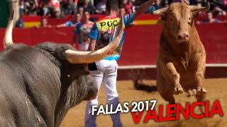 VALENCIA  CONCURSO NACIONAL DE RECORTADORES CON TOROS  FALLAS 18032017 [upl. by Schaab954]