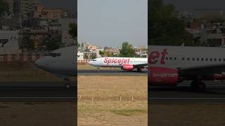 Plane Spotting from Ahmedabad SpiceJet B737Max taking off from Ahmedabad Airport SpiceJet B737max [upl. by Tenaej615]