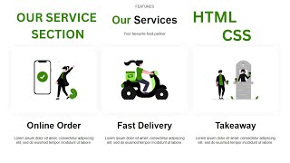 Our Services Section Using HTML amp CSS  Modern Design [upl. by Bocyaj]