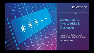 Generative AI – Privacy Risks amp Challenges [upl. by Ceciley709]