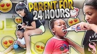 I TRIED BEING A MOM FOR 24 HOURS 🍼 [upl. by Eeslehc521]