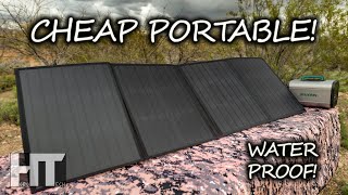 DIRT CHEAP WATERPROOF 100w SOLAR Kit Beaudens 100 Watt Portable Folding Solar Panel Review [upl. by Notyalc678]