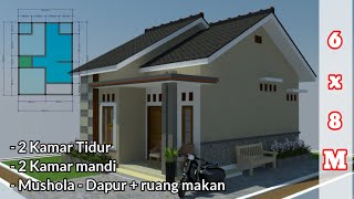 🔴 Semua pada suka   desain rumah 6 x 8 m  house design ideas [upl. by Avenej461]