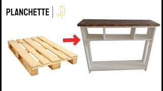 Comment faire un meuble de salon style console en partant dune palette  Projet du dimanche 8 [upl. by Tamah]