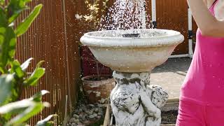 QUICK FIX How to repair a broken concrete birdbath and polyresin water fountain DIY Project [upl. by Atinehs]